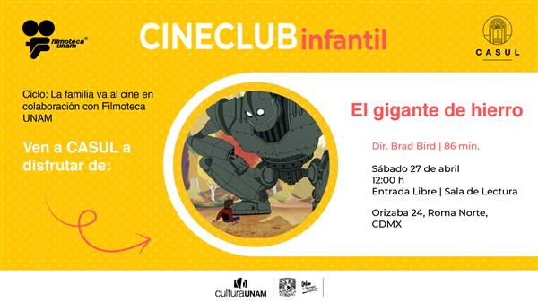 <p><strong>CINECLUB INFANTIL CASUL-El gigante de hierro</strong></p>