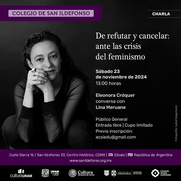 Charla  De refutar y cancelar  ante las crisis del feminismo