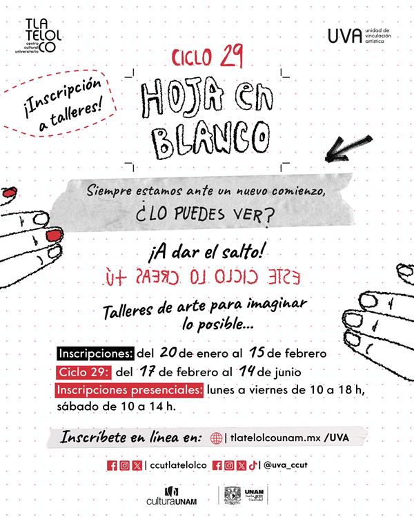 Inscripción a talleres  Ciclo 29   Hoja en blanco